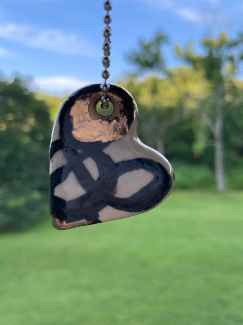 Wavy Heart Ceramic Charm