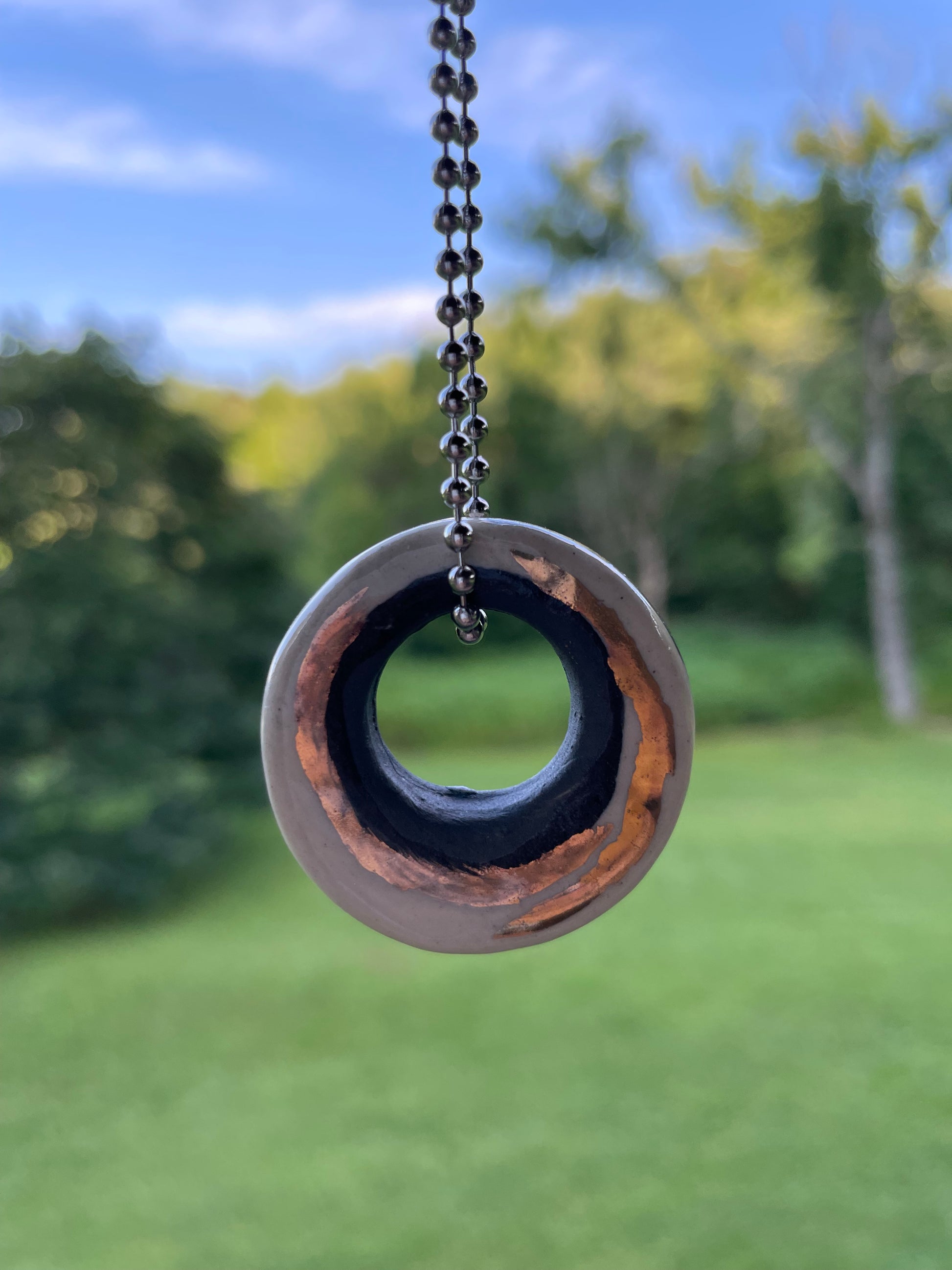 Black White & Gold Ceramic Ring Charm
