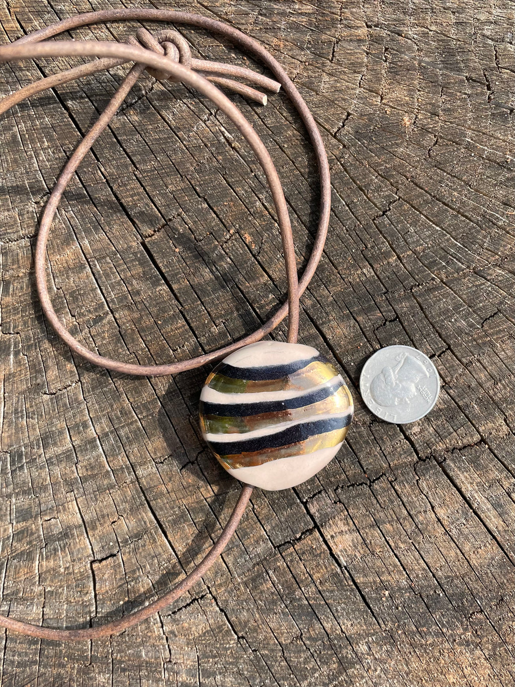 Large Coral Pink Ceramic Necklace