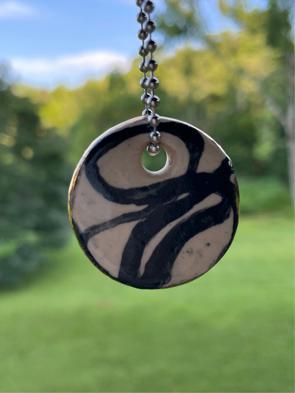 Wavy Round Ceramic Charm