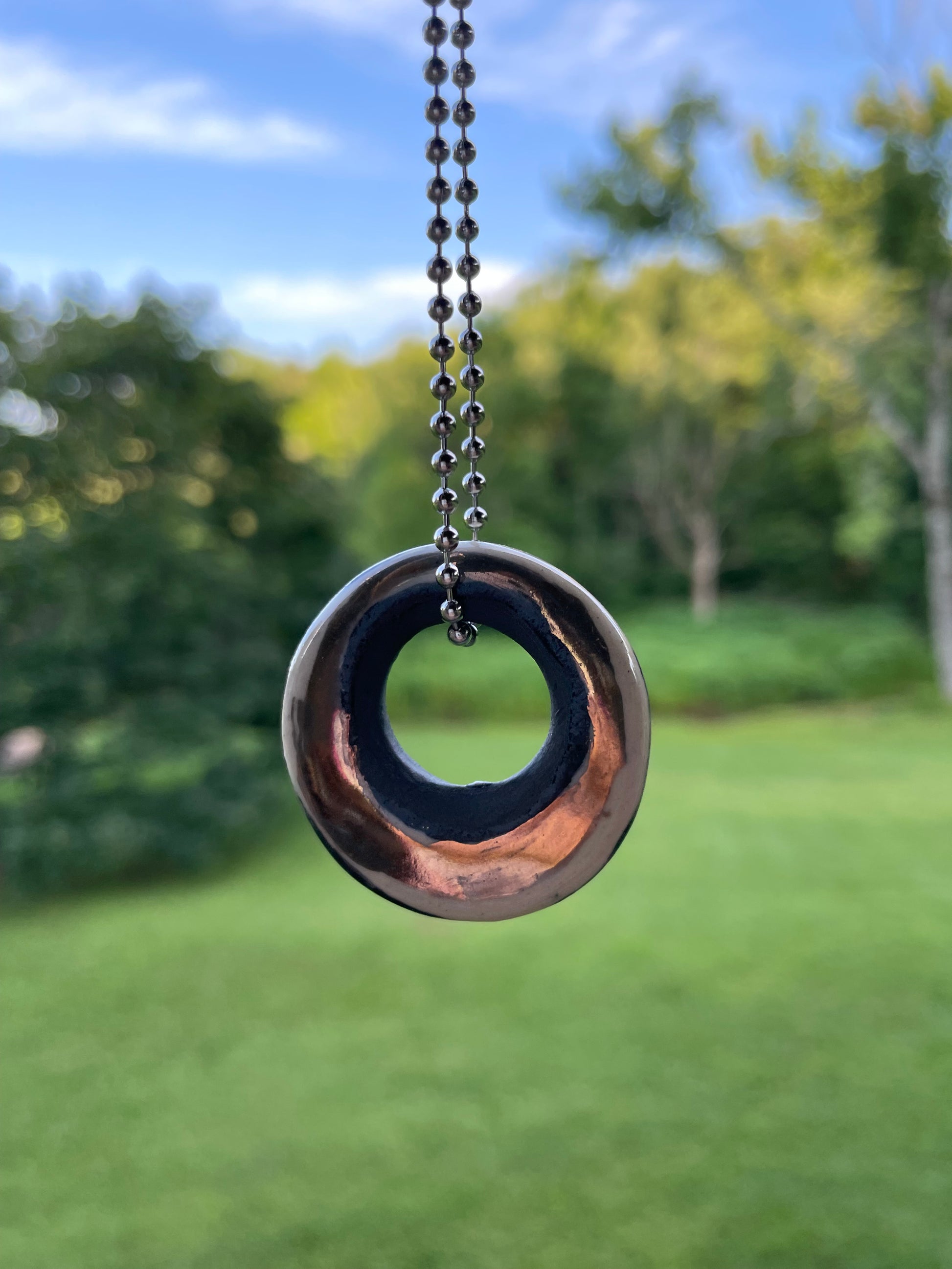 Black White & Gold Ceramic Ring Charm