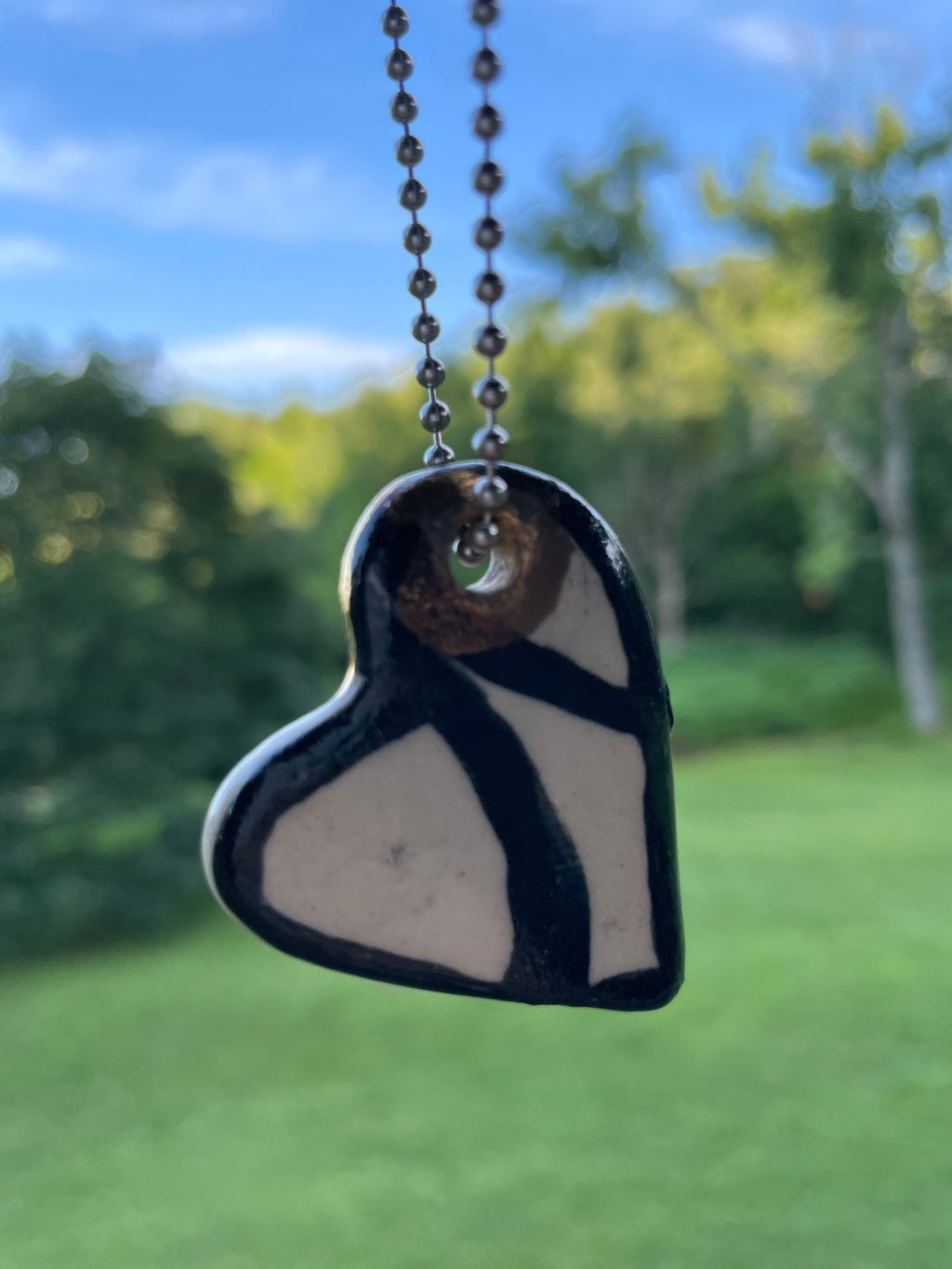 Wavy Heart Ceramic Charm